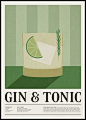 其中可能包括：a gin and tonic poster with a slice of lime