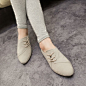 2015 Hot Selling Spring Casual Women Shoes Women Nubuck Leather lace-Up Flat Shoes Handsome Head Toe Shoes 375