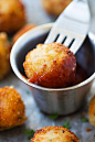 Cheesy mashed potato balls made with leftover mashed potatoes.