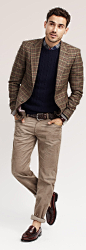 Arthur Kulkov—Tommy Hilfiger September 2012. Earthy plaid blazer and pants.