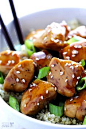 Healthier Sesame Chicken Recipe | gimmesomeoven.com