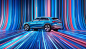 AUDI E-TRON : Audi launches their first full electric car called e-tron. We're comissioned to create three 3D scenes that shows a futuristic, technologic and colorful world.