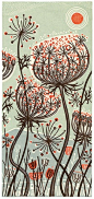 Printmaking and Posters / Angie Lewin - Blue Meadow linocut