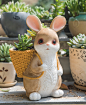 可爱兔子多肉花盆创意个性阳台布置户外庭院摆件花园装饰植物盆栽-tmall.com天猫
