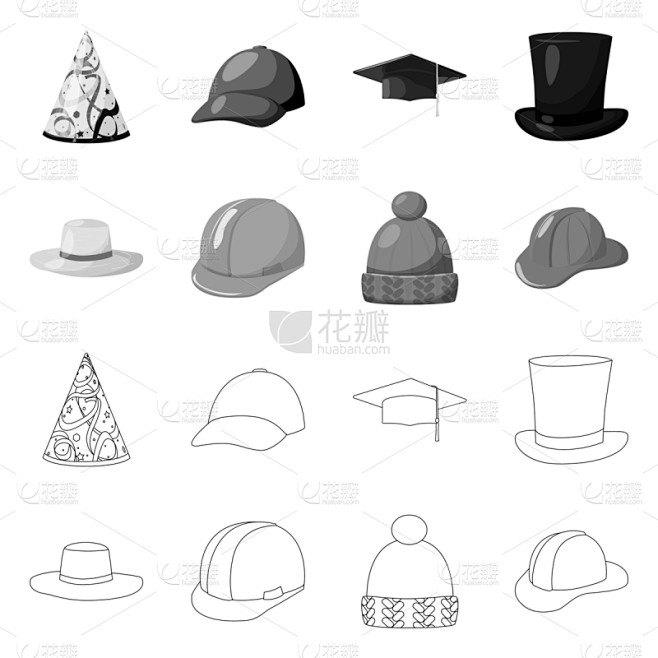 衣服,鸭舌帽,图标,热,运动,工程师,霜...