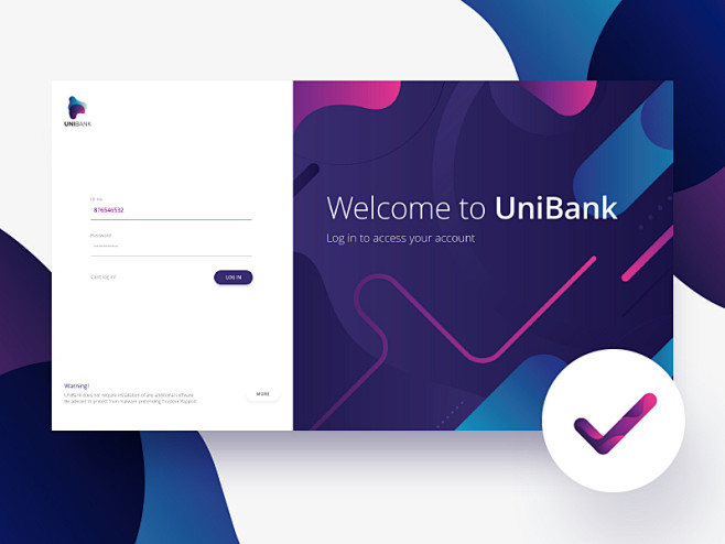 Bank login panel