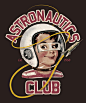 Astro Club (brown) Art Print by Eric Zelinski | Society6