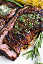 Perfect Grilled Steak with Herb Butter features a homemade dry rub and melty herb butter finish. Absolutely mouthwatering! #glutenfree | iowagirleats.com: