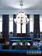 欧式蓝调客厅装修效果图大全2012图片