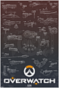 Overwatch : A little thing for the brilliant Overwatch, this shows all 23 characters weapons from in the game including the new character Ana.