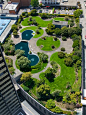 This elaborate garden atop a parking garage in San Francisco was inspired by the rooftop garden at Rockefeller Center in NYC. En Socyr somos especialistas en Impermeabilizacion con epdm resitrix totalmente adherido de Cubiertas ajardinadas Green roofs ins