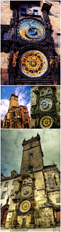 #花瓣爱旅行#布拉格天文钟也称“布拉格占星时钟”，是捷克首都布拉格的一座中世纪天文钟，安装在老城广场的老城市政厅的南面墙上，这座大钟十分精美别致，至今走时准确！