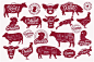 猪牛鸡包装海报农贸市场肉店家畜屠宰市场AI设计矢量素材 (2)