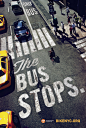 the bus stops 