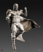 - Magneto -, Caleb Nefzen : 1/4 scale statue i worked for.  
Started from a base mesh made by another artist.

Then i worked from there, sculpting the head, fixing the anatomy, and adding details.. 
The cape is a sketch.. did not have the time to finish i