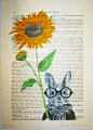 Hey, I found this really awesome Etsy listing at https://www.etsy.com/listing/74683213/sunflower-rabbit-mixed-media-digital: 