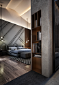 Contemporary Monochromatic home : Master bedroom design