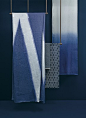 Japanese fabrics with various patterns in differing blue tones