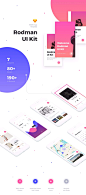 移动用户界面工具包 80个高级iOS屏幕 Rodman Mobile UI Kit_UI设计_App界面