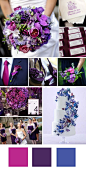Fuschia + Purple + Indigo 梅红色+紫色+靛蓝色 适合春季的花园婚礼