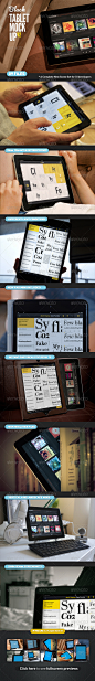 Black Pad Tablet App Scenes UI Mock-Up平板电脑模型模板素材-淘宝网