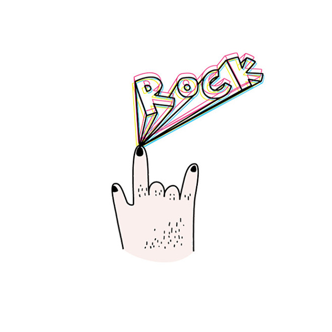 原创防水纹身贴吼！Rock! 摇滚 创意...