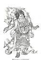 西游记 神仙 神话传说 白描人物 火德星君 西游记白描李云中