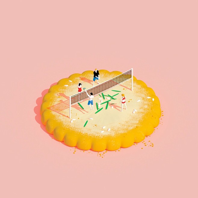 徜徉於甜點中的運動 主題插畫 | MyD...