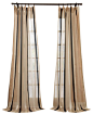 Carlton Natural Linen Blend Stripe Sheer Curtain traditional curtains