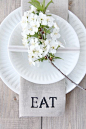 simple and beautiful, love white in all forms! table settings :)