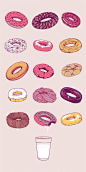various donuts and milk
