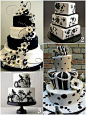婚礼蛋糕-黑色和白色婚礼蛋糕