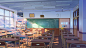 Classroom, Arseniy Chebynkin : This image done in collaboration with my friend and colleague https://www.artstation.com/artist/vvcephei He create this beautiful 3d scene, my work here is render compositing, color and light post process + stylization.

Bac