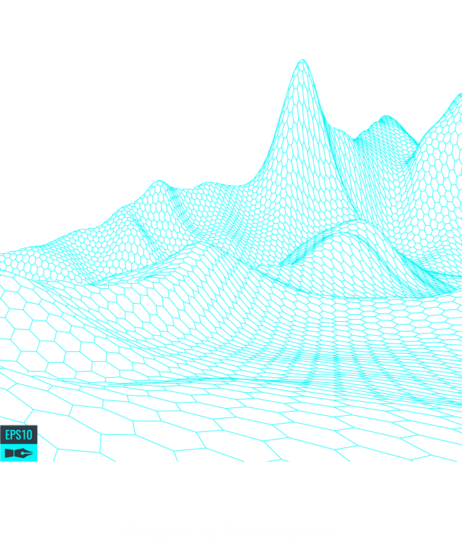 酷炫科技感山脉起伏3D立体背景纹理装饰P...