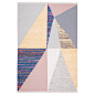 北欧地毯卧室长方形丹麦设计清新几何手工编织客厅羊毛加丝床边毯-淘宝网