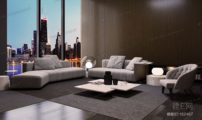 现代沙发组合- 建E网3d模型分享交流平...