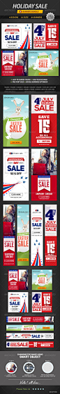 Holiday Sale Banner Bundle - 4 sets - Banners & Ads Web Elements