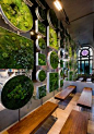 Green Living Room Art - Monamour Natural Design in Casa Decor 2012 / Madrid - The Nature Collection / Vertical garden with preserved plants designed by Claudia Bonollo