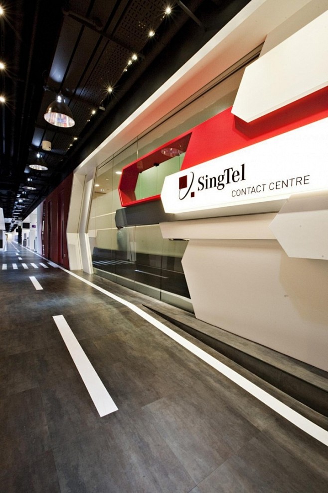 SingTel新加坡联络中心办公空间设计...