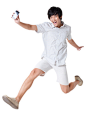 Royalty-free Image: Young Man Jumping With a Mobile Phone