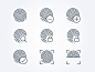 Fingerprint line icons