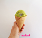 "Scoopsie Lime", ice cream scoop Art Toy : SCOOPSIES collection. Scoopsies are Art Toys inspired by ice cream scoops Each character has a different flavor and personality. Needle felted and one of a kind Art Toy. 