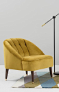 Margot Accent Chair, Antique Gold Velvet