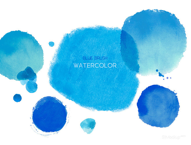 Blue Brush Watercolo...