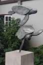 Turtle bronze sculpture by Malcolm Solomon:
