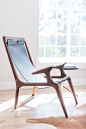 The Sling Chair - Walnut & Black Leather