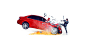 red, fragments, fire, speed, blow, white background, car, photoshoot, stick, sledgehammer, Complex, 2016, Nick Jonas, Nick Jonas, Gavin Bond