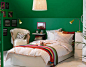小空间装修效果图 绿色卧室墙面装修图