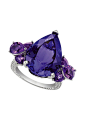 CHOPARD delicate tanzanite, diamond and amethyst ring