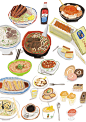 北區光點計劃 美食插畫 Food Illustration for Taiwan tourism bureau : Food Illustration